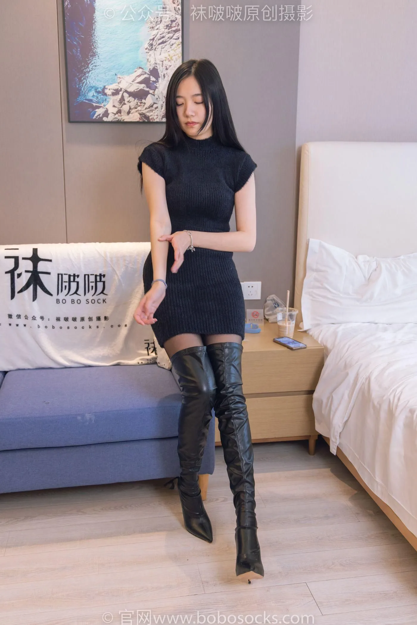 [BoBoSocks袜啵啵]NO.194 小甜豆-高跟长靴、凉鞋、黑丝、裸足 [140P]插图5